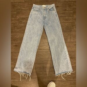 SLVRLAKE Light Wash Straight Leg Jeans- Grace High Rise wide leg